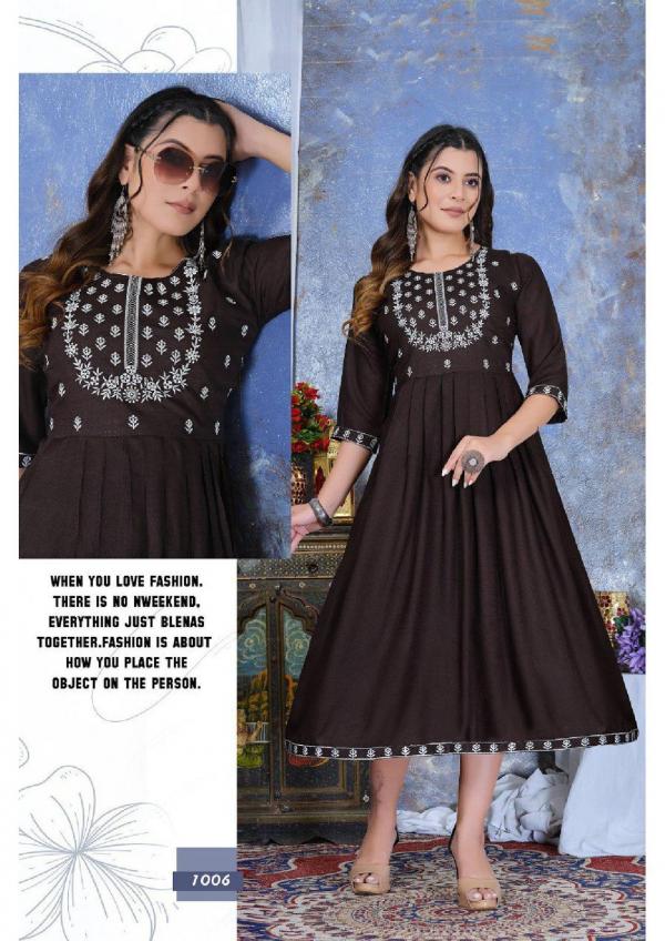 Trendy Tara Sitara Heavy Rayon Anarakli Kurti Collection